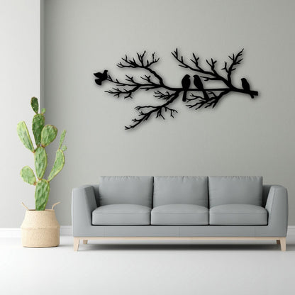 Birds on Branch steel wall art silhouette