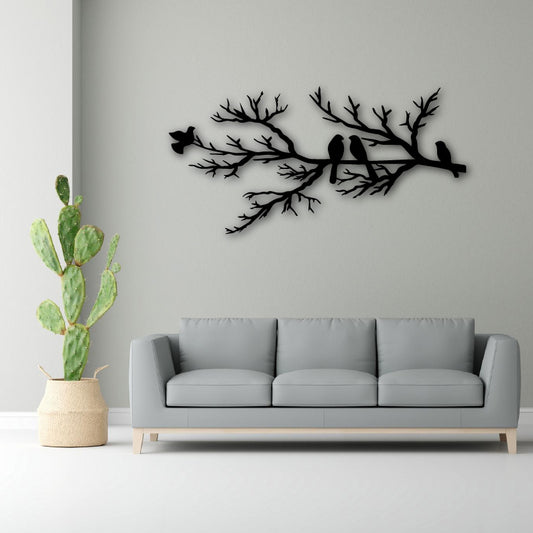 Birds on Branch steel wall art silhouette