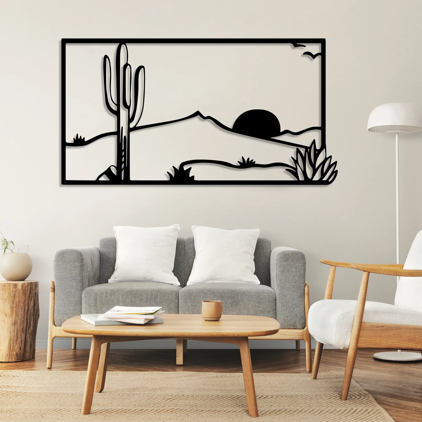 steel wall art silhouette featuring the desert